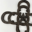 Cast Iron Cross Wall Decor Weathered Rustic 11 x9  Western Horseshoe Hanging