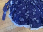 Square Dance Adjustable Wrap Around Skirt With Matching Collar With Silver Eagle