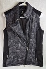 Daily Sports Vest Womens S Black Gray Print Full Zip Athletic Golf Scandinavian