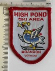 Vintage High Pond Ski Area Patch Brandon Vermont