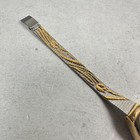 Vtg Watch Womens 18mm Oval Diamond Floral Two Tone Band Elegant New Battery