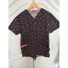 Dickies Print Scrub Top     Pink   Black Heart Print     Medical Uniform Women s M