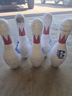 Bowling Pins  1 Case Of 10  Heavily Used  Brunswick  White With Red Neck Ring