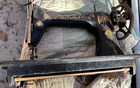 Antique Treadle Sewing Machine With Cabinet