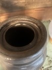 Vintage Ap Donaghho Stoneware Crock Canister Jar W  Lid  Embossed Lettering