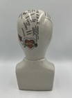 Traditional Tattooed Phrenology Head Bust Vtg Three Hands Corp Crackle Glazed
