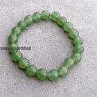 Green Aventurine 8mm Round Beaded Bracelet  Boho Sterling Silver Jewelry