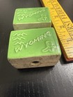 Wyoming Klay Kraft Old Vintage State Shaped Green Salt   Pepper S p Shakers
