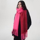 Women Warm Winter Scarf Terylene Feel Tassel Plaid Large Oversized Scarves Wraps