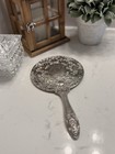 Vintage Silverplate Hand Mirror Ornate Victorian Style Vanity Dresser Mirror 9   