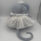 Vtg  Fisher Price Puffalump Gray Blue Mouse 1987 Plush White Dress Pink M43