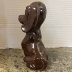 Vintage Brown Glazed Ceramic Hound Dog Figurine Made In Japan