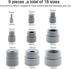Camera Lens Ring Removal Tool Kit 8-83mm 9pcs 18 Size Dslr Repair Spanner Set