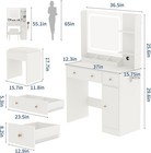 Vanity Desk With Led Lighted Mirror And Power Outlet Makeup Vanity Table Set