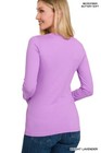 Women s Crew Neck Buttery Soft Long Sleeve T-shirt Casual Layering Stretch Top