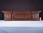 58  Wide Large Antique French Solid Oak Wood Panel crest Pediment W carvings