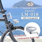 Kiley Usb Rechargeable Bullet Light - Retro Design Headlight Lm-018 Silver