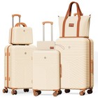 4 6 Piece Luggage Set Abs pc Hardshell Carry On Suitcase W  Spinner Wheels   Tsa
