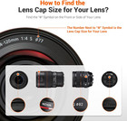 2-pack 58mm Front Lens Cap Cover For Canon Eos Rebel T7 T6 T5 T100 4000d T8i T7i