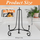 20 Pack Plate Stands For Display 4 Inch Black Iron Easel Stand Holder  Foldable 