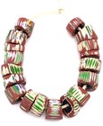 18 Old Rare Antique Venetian Millefiori Chevron Glass African Trade Beads-ghana