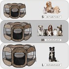 Portable Dog Kennel Pet Playpen Exercise Pen Folding Crate Fence Leopard Prints