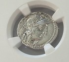 Roman Republic Ar Silver Denarius - M  Marcius  c  134 Bc  Ngc Choice Vf Chariot