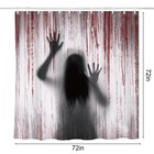 Halloween Shower Curtain Set  Spooky Female Blood Ghost Shadow Halloween