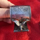 2 Antique Victorian Middletown Plate Co  Quadruple Plate Napkin Rings W  Birds