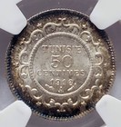 Ah1335 1916 A Tunisia Ngc Ms66   50 Centimes   High Grade   Nice Toning