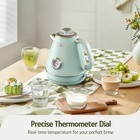  Retro Electric Kettle - 1 7 Liters   57 5 Ounces Teapot With Thermometer
