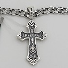 Vintage Necklace Jesus Cross Silver 925 Pendant Amulet Jewel Orthodox Women Mens