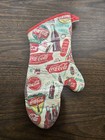 Vintage Coca-cola Oven Mitt   Signs And Bottles Design   Red And Off White