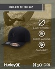 Hurley Mens Baseball Cap  H2o-dri Stretch Fitted Hat With Curved Bill Black