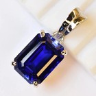 Aaa Elegant Blue Sapphire 33 ct Certified Natural 925 Sterling Silver Pendant