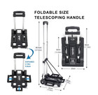 Folding Aluminium Cart Hand Truck Dolly Push Collapsible Trolley Luggage Wheel