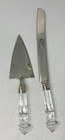 Silver Clear Cake Knife And Server Set Crystal Handles Wedding Party