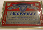 Vintage 1991 Anheuser-busch Budweiser Beer Gold Frame Mirror Sign 25 x18  