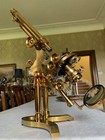Antique Ross-zentmayer No  1 Binocular Brass Microscope  5351 - C1884  Cased
