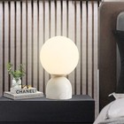 Modern Table Lamp Globe Glass Shade Mini Night Light Desk Lamp With Marble Base