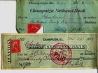 Lot1899 Antique Champaign National Bank Champaign Il Revenue Stamp Check