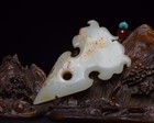 Handcarved Hetian Jade Chinese Dragon Pendant Antique Original Lion 519