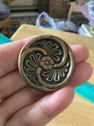 Antique Brass Metal Button Art Nouveau 1 3 4      Unique