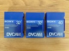 Sony Mini Dvcam Tape Lot Of 3 New Unused Pdvm-32n  2    Pdvm-40n Hard Blue Cases