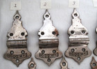 11 Vintage Offset Lig-o-nier Ice Box Refrigerator Hinges Nickel Plated Brass 6 
