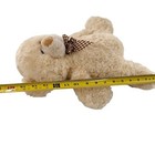 Vtg Dan Dee Teddy Bear Plush 15    Ivory Plaid Brown Bow Rare Stuffed Valentine A