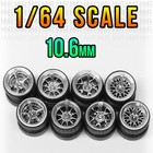 1 64 Scale Chrome Stance Alloy V2 Real Rider Wheels Rims Tires Set For Hot