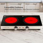 Infrared Ceramic Double Burner  1800w Electric Countertop Hot Plate With Black C
