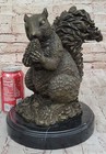 Exquisite Bronze Squirrel Figurine   Handmade Sculpture Statue With Great Detail