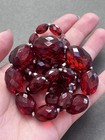 Antique Art Deco Cherry Amber Bakelite  Necklace 47g
